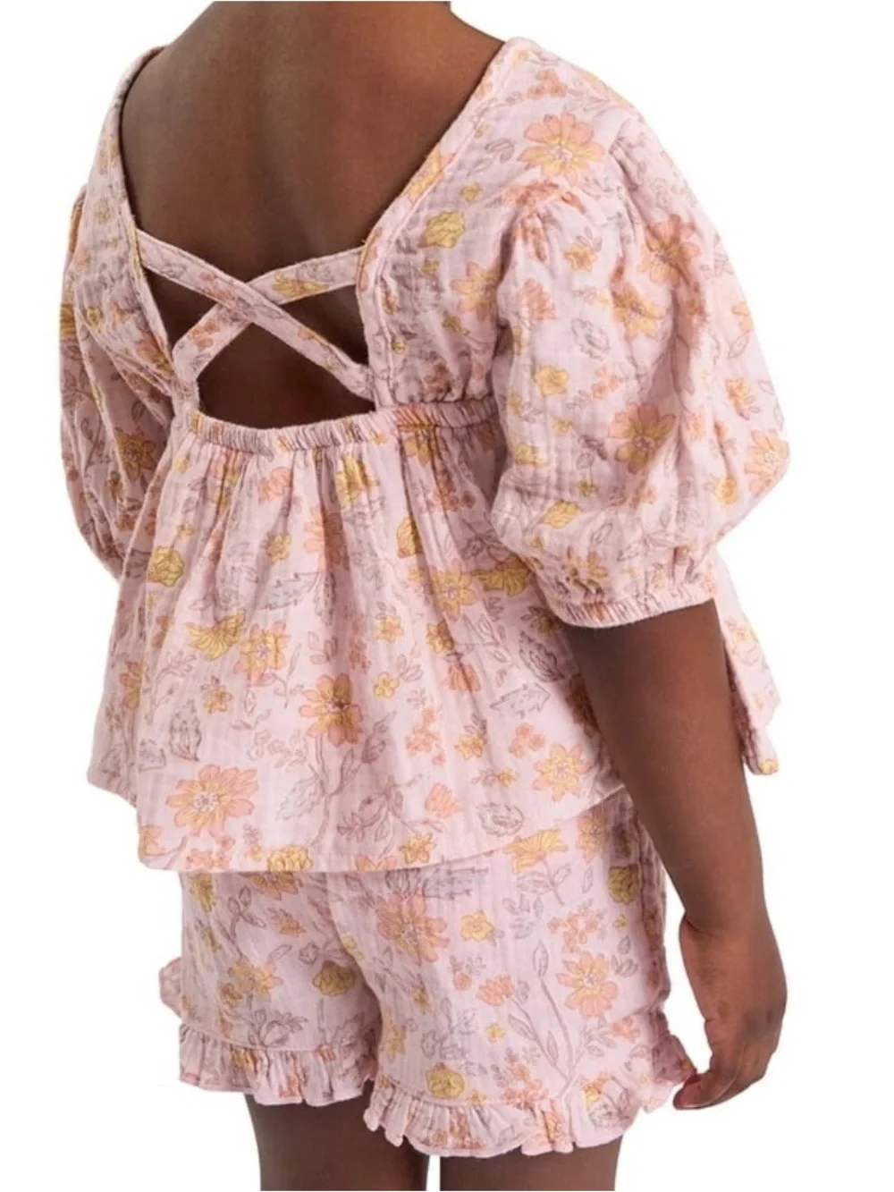 Modern Moments by Gerber Toddler Girl Top and Short Outfit Set,5T